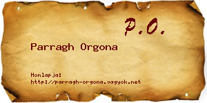 Parragh Orgona névjegykártya